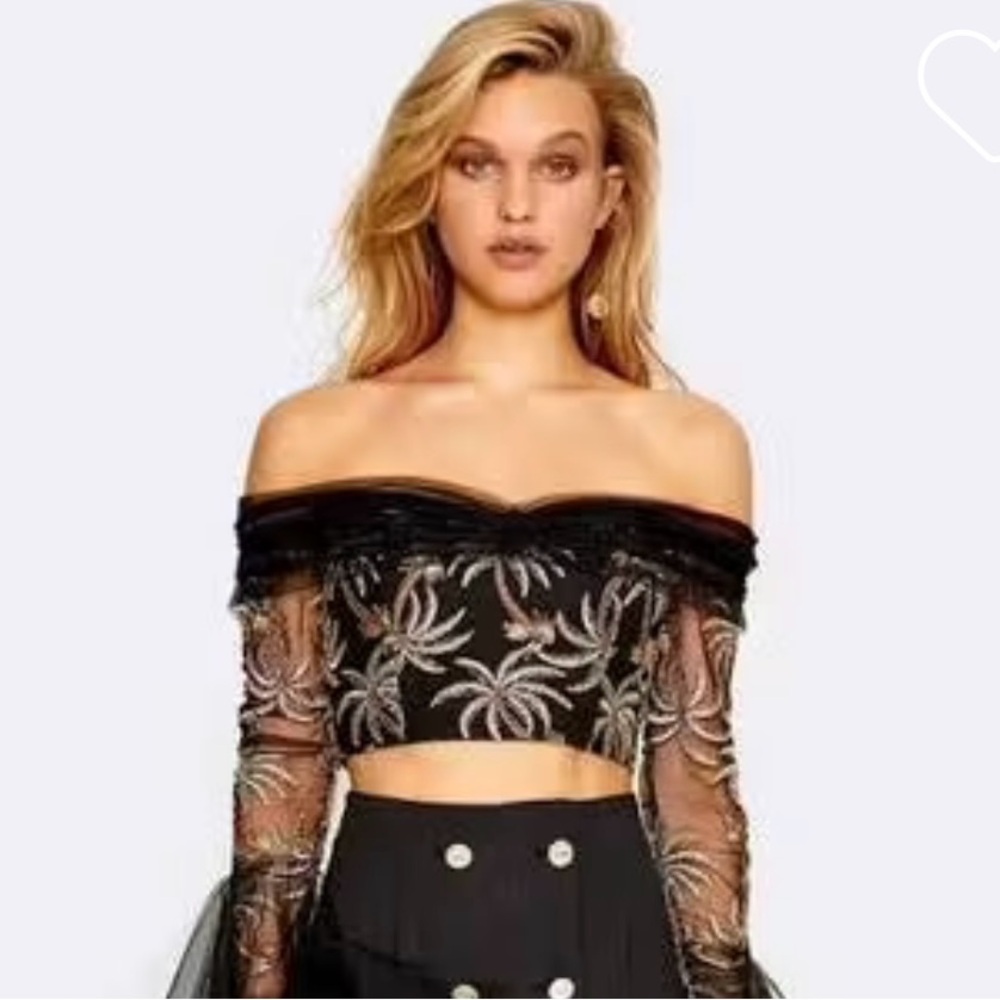 Alice McCall Black Sheer Crop Top